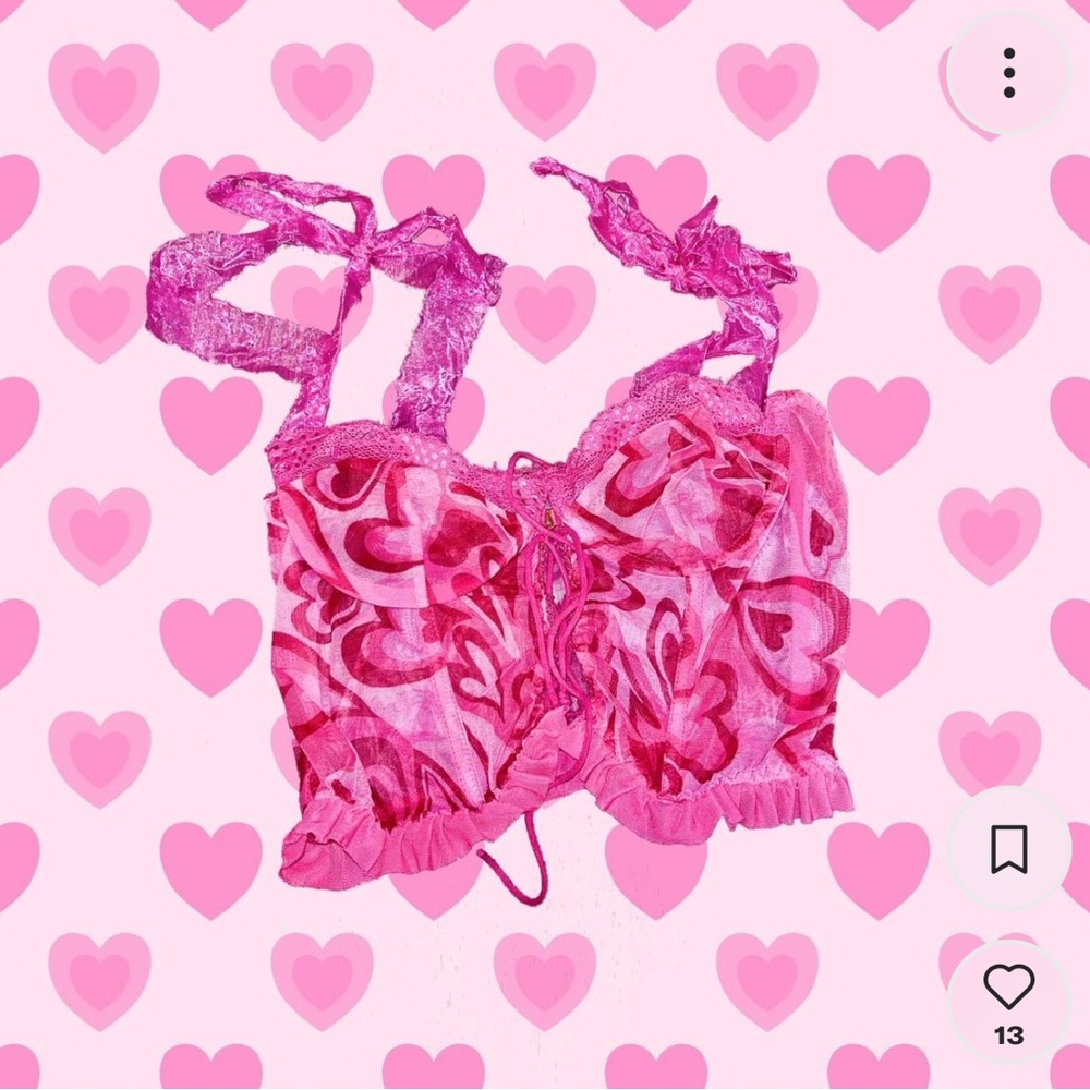 Pink mesh corset top! 🌸🩷👛💖